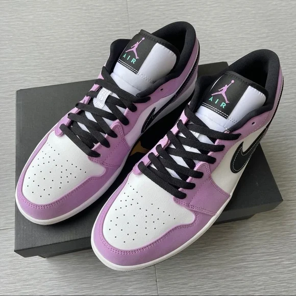 Air Jordan 1 Low 💜Violet Shock White Black - Picture 3 of 4